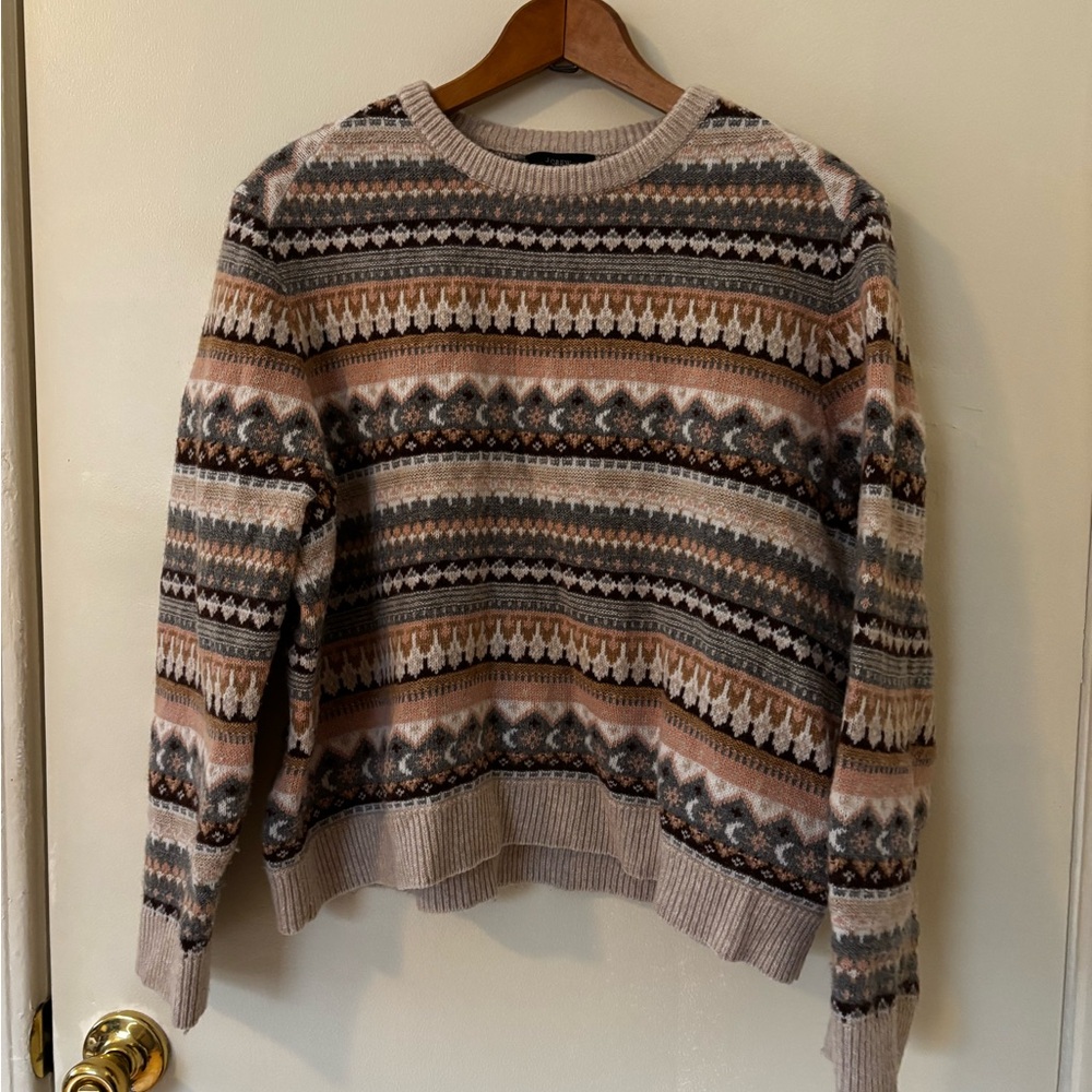 Pink & Gray J Crew Knitted Women's Sweater